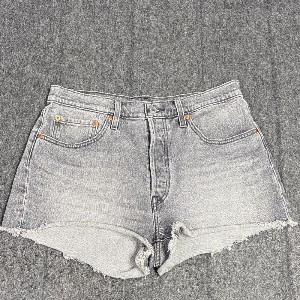 Levi's Light Gray Denim Jean Shorts